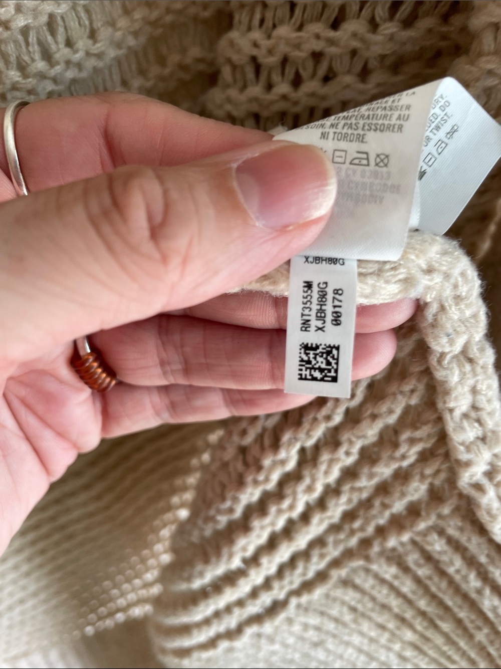 aerie Open-Knit Beige Women's Cardigan - Picture 7 of 7